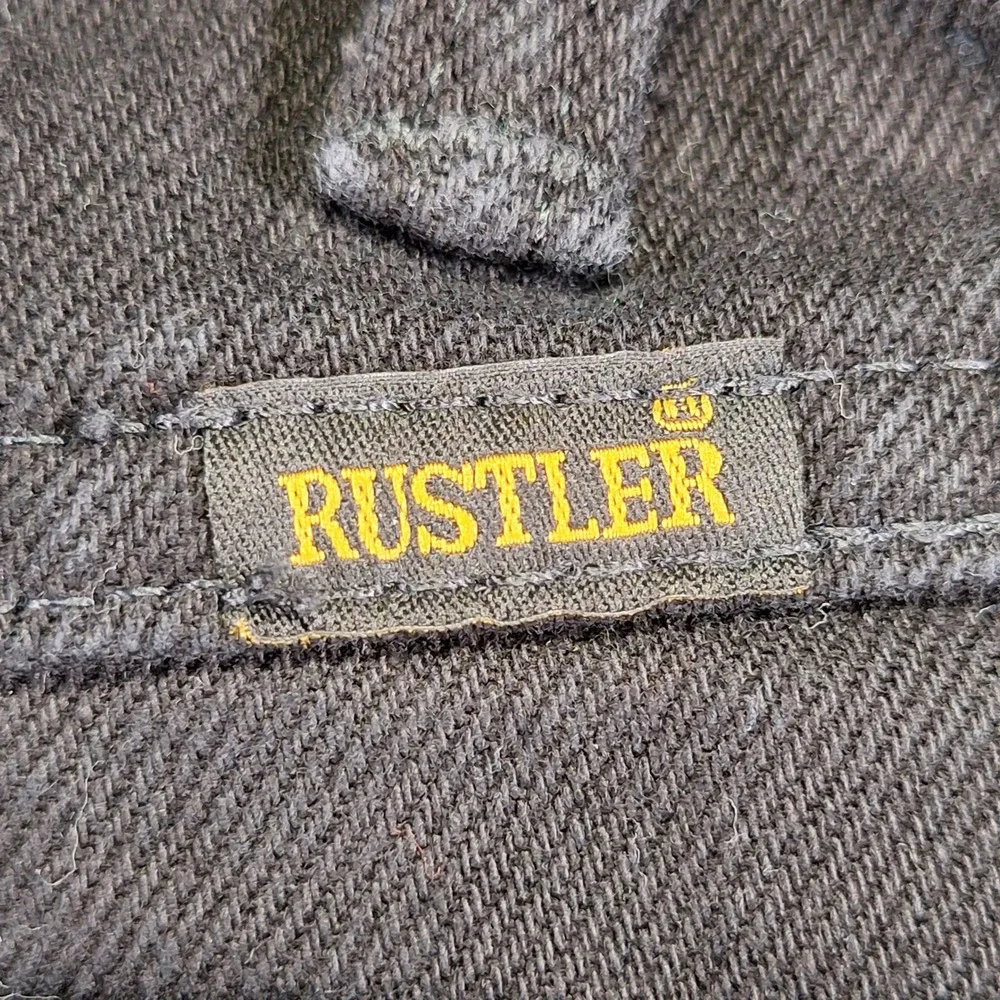 Rustler Jeans Mens 34x32 (Fits 33x30) Black Straight Leg Cotton Workwear Denim